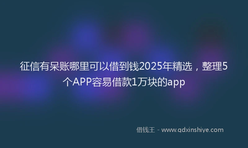 征信有呆账哪里可以借到钱2025年精选，整理5个APP容易借款1万块的app