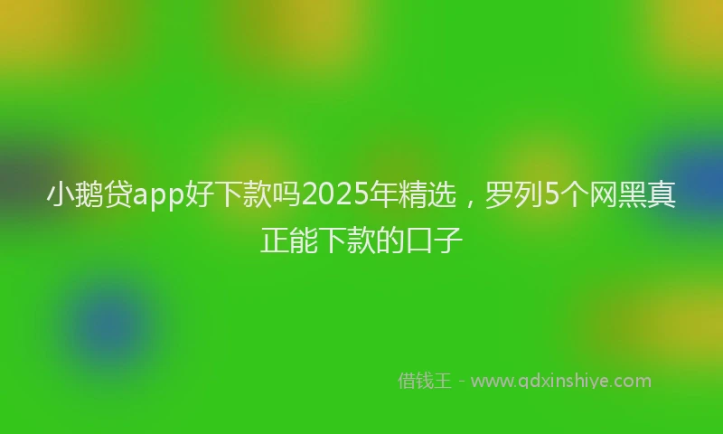 小鹅贷app好下款吗2025年精选，罗列5个网黑真正能下款的口子