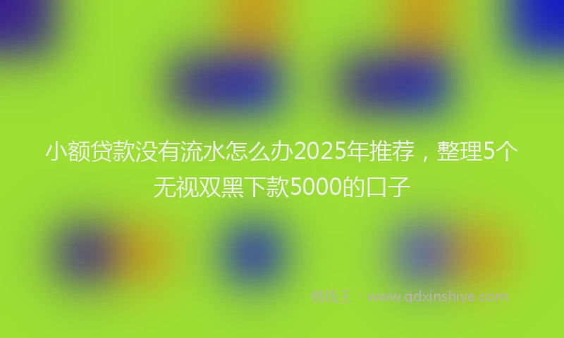 小额贷款没有流水怎么办2025年推荐，整理5个无视双黑下款5000的口子
