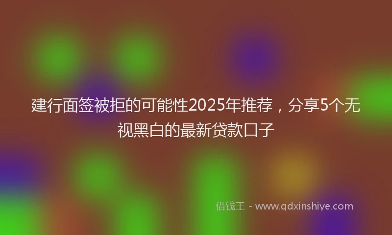 建行面签被拒的可能性2025年推荐，分享5个无视黑白的最新贷款口子