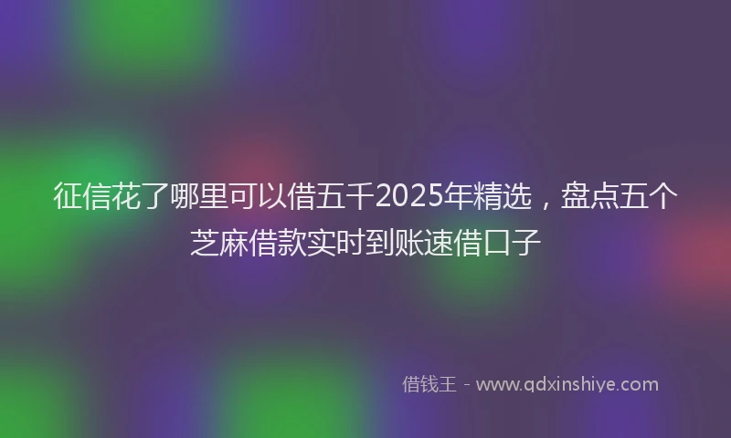 征信花了哪里可以借五千2025年精选，盘点五个芝麻借款实时到账速借口子