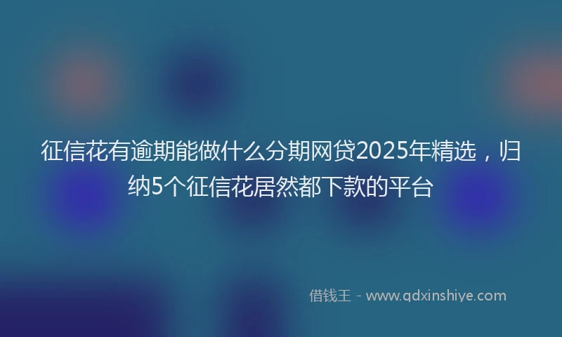 征信花有逾期能做什么分期网贷2025年精选，归纳5个征信花居然都下款的平台