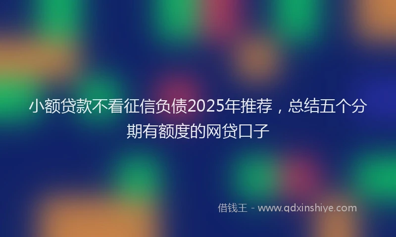 小额贷款不看征信负债2025年推荐，总结五个分期有额度的网贷口子