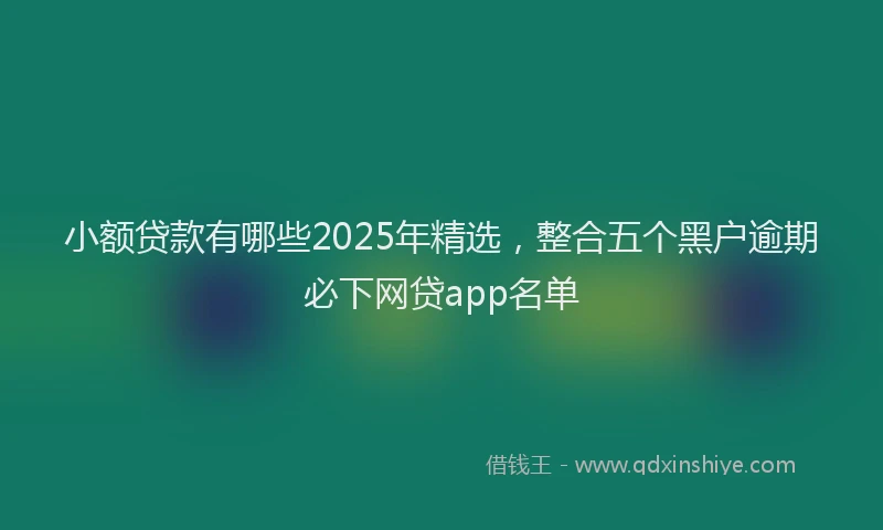 小额贷款有哪些2025年精选，整合五个黑户逾期必下网贷app名单