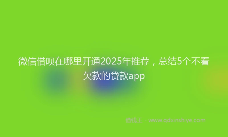 微信借呗在哪里开通2025年推荐，总结5个不看欠款的贷款app