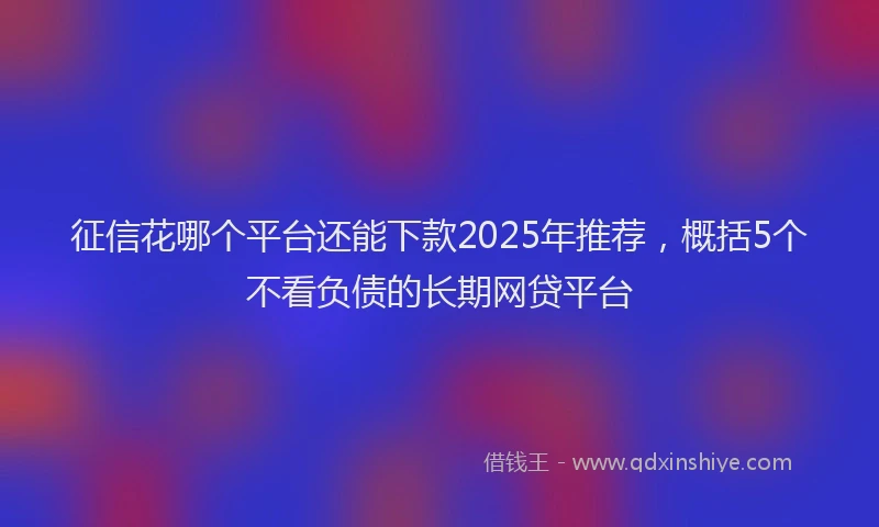 征信花哪个平台还能下款2025年推荐，概括5个不看负债的长期网贷平台