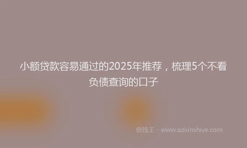 小额贷款容易通过的2025年推荐，梳理5个不看负债查询的口子