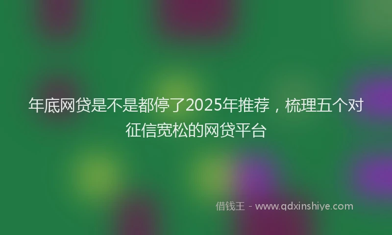 年底网贷是不是都停了2025年推荐，梳理五个对征信宽松的网贷平台