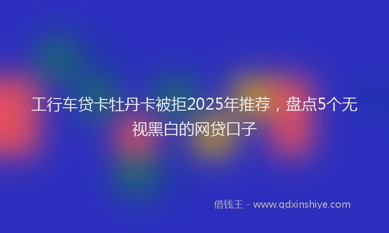 工行车贷卡牡丹卡被拒2025年推荐，盘点5个无视黑白的网贷口子