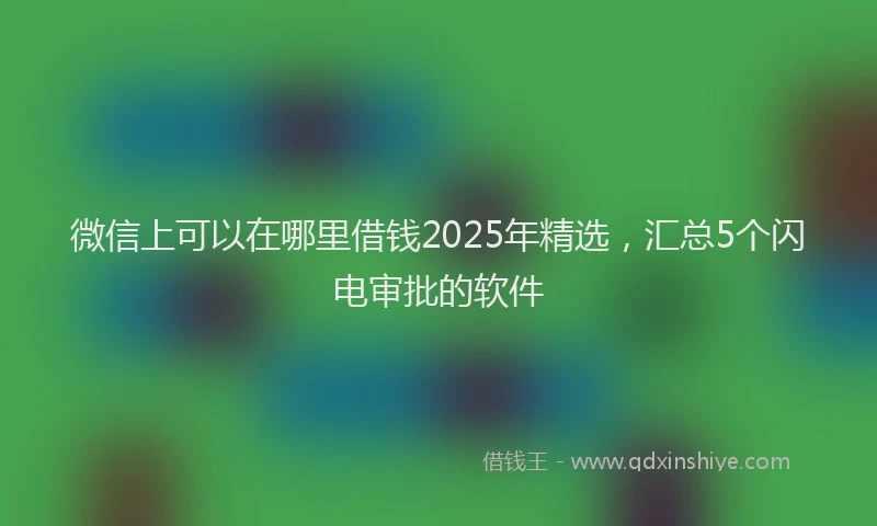 微信上可以在哪里借钱2025年精选，汇总5个闪电审批的软件