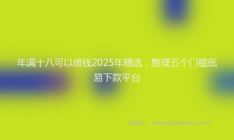 年满十八可以借钱2025年精选，整理五个门槛低易下款平台