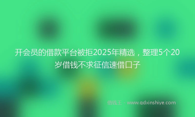 开会员的借款平台被拒2025年精选，整理5个20岁借钱不求征信速借口子