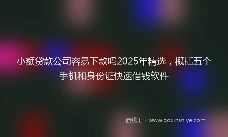 小额贷款公司容易下款吗2025年精选，概括五个手机和身份证快速借钱软件