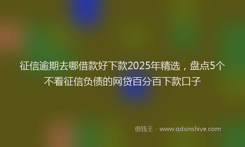 征信逾期去哪借款好下款2025年精选，盘点5个不看征信负债的网贷百分百下款口子