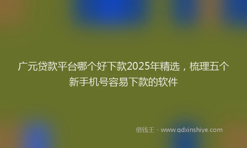 广元贷款平台哪个好下款2025年精选，梳理五个新手机号容易下款的软件