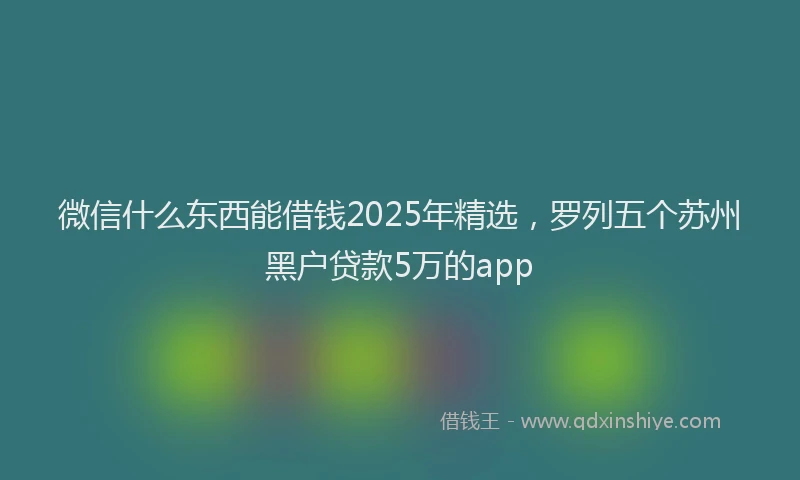 微信什么东西能借钱2025年精选，罗列五个苏州黑户贷款5万的app