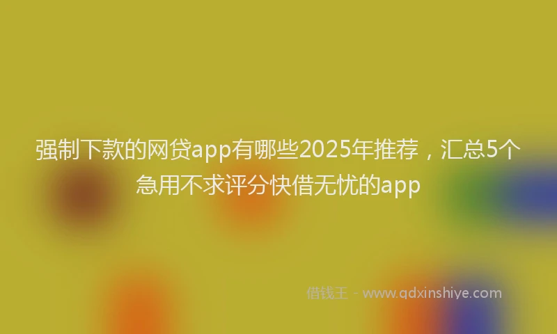 强制下款的网贷app有哪些2025年推荐，汇总5个急用不求评分快借无忧的app