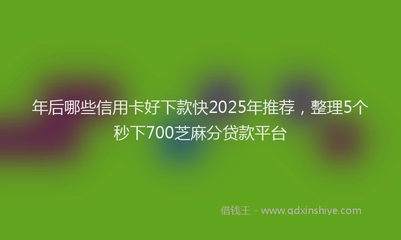 年后哪些信用卡好下款快2025年推荐，整理5个秒下700芝麻分贷款平台