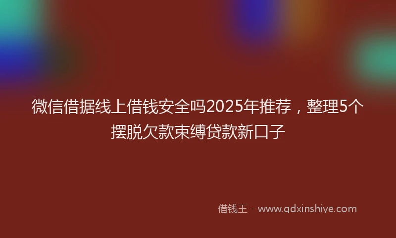 微信借据线上借钱安全吗2025年推荐，整理5个摆脱欠款束缚贷款新口子