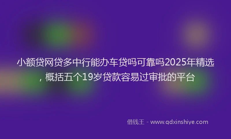 小额贷网贷多中行能办车贷吗可靠吗2025年精选，概括五个19岁贷款容易过审批的平台