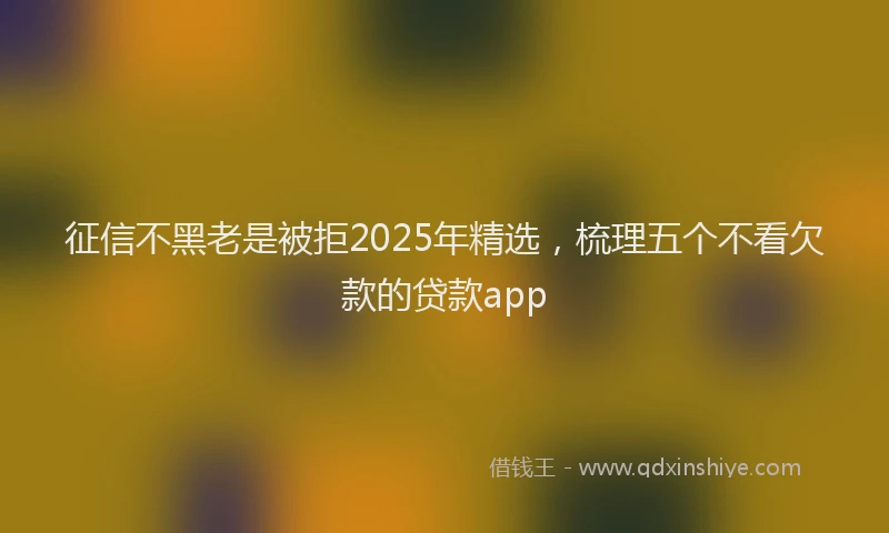 征信不黑老是被拒2025年精选，梳理五个不看欠款的贷款app