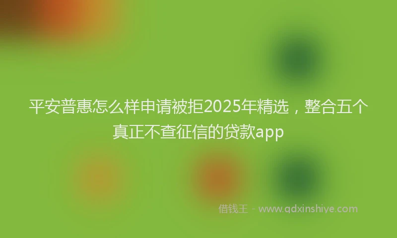平安普惠怎么样申请被拒2025年精选，整合五个真正不查征信的贷款app
