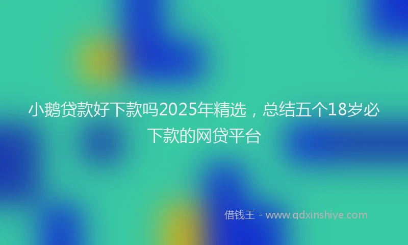 小鹅贷款好下款吗2025年精选，总结五个18岁必下款的网贷平台