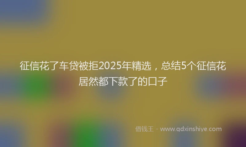 征信花了车贷被拒2025年精选，总结5个征信花居然都下款了的口子