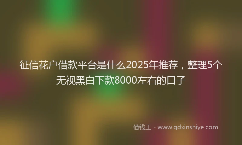 征信花户借款平台是什么2025年推荐，整理5个无视黑白下款8000左右的口子