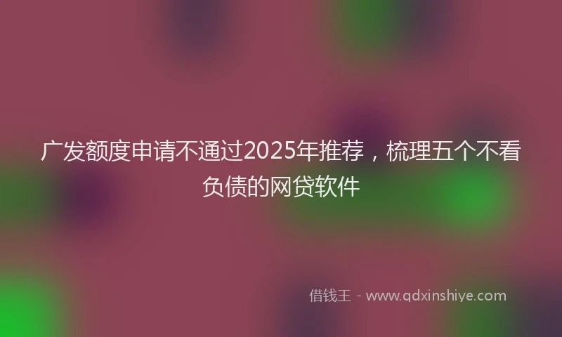 广发额度申请不通过2025年推荐，梳理五个不看负债的网贷软件
