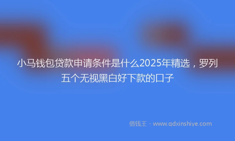 小马钱包贷款申请条件是什么2025年精选，罗列五个无视黑白好下款的口子