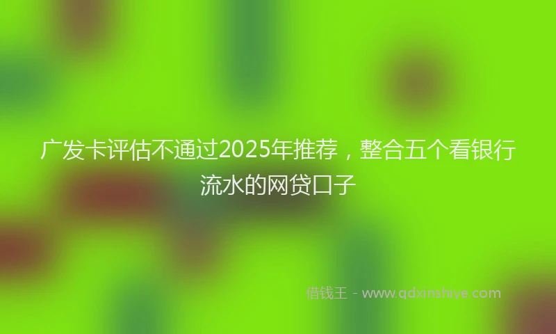 广发卡评估不通过2025年推荐，整合五个看银行流水的网贷口子
