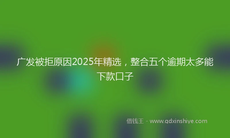 广发被拒原因2025年精选，整合五个逾期太多能下款口子