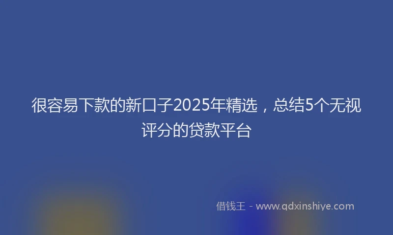 很容易下款的新口子2025年精选，总结5个无视评分的贷款平台