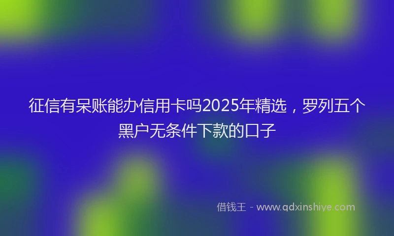 征信有呆账能办信用卡吗2025年精选，罗列五个黑户无条件下款的口子