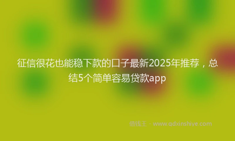 征信很花也能稳下款的口子最新2025年推荐，总结5个简单容易贷款app