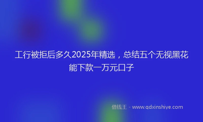 工行被拒后多久2025年精选，总结五个无视黑花能下款一万元口子