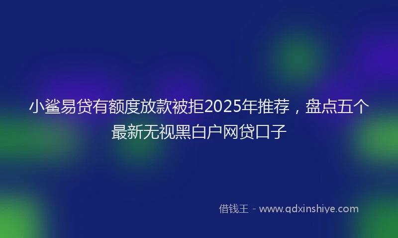 小鲨易贷有额度放款被拒2025年推荐，盘点五个最新无视黑白户网贷口子