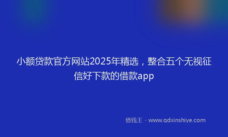 小额贷款官方网站2025年精选，整合五个无视征信好下款的借款app