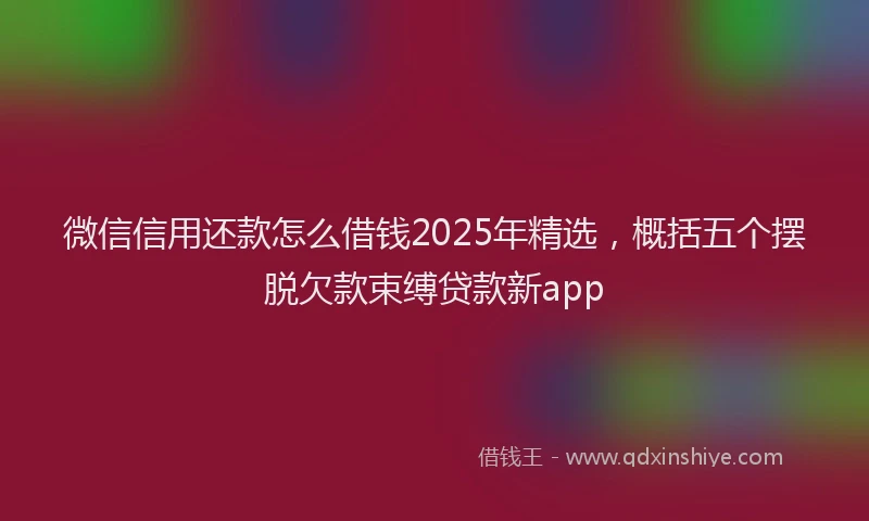 微信信用还款怎么借钱2025年精选，概括五个摆脱欠款束缚贷款新app