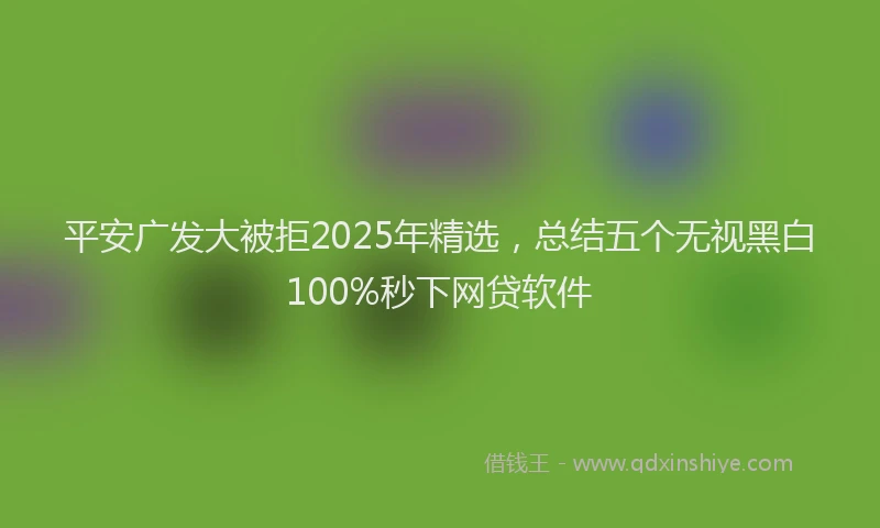 平安广发大被拒2025年精选，总结五个无视黑白100%秒下网贷软件