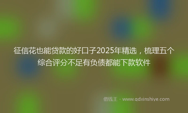 征信花也能贷款的好口子2025年精选，梳理五个综合评分不足有负债都能下款软件