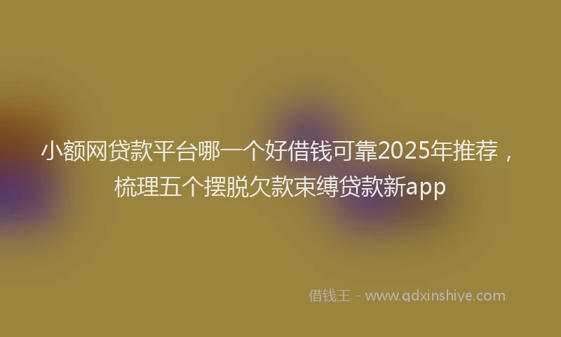 小额网贷款平台哪一个好借钱可靠2025年推荐，梳理五个摆脱欠款束缚贷款新app