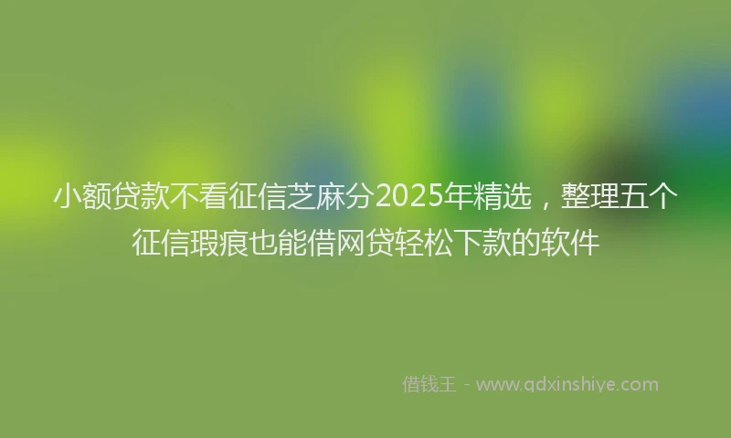 小额贷款不看征信芝麻分2025年精选，整理五个征信瑕疵也能借网贷轻松下款的软件