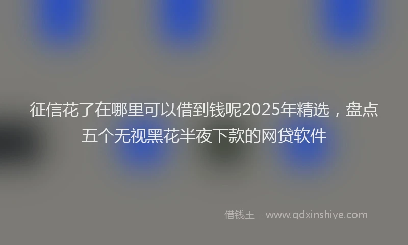 征信花了在哪里可以借到钱呢2025年精选，盘点五个无视黑花半夜下款的网贷软件