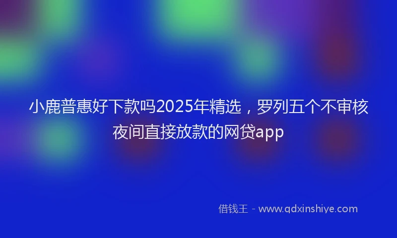 小鹿普惠好下款吗2025年精选，罗列五个不审核夜间直接放款的网贷app