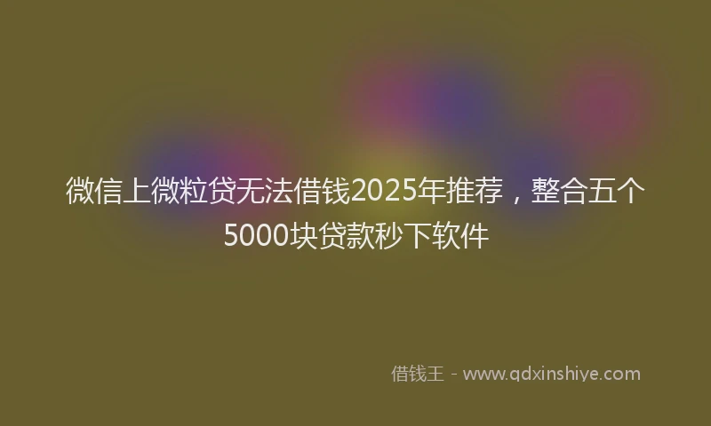 微信上微粒贷无法借钱2025年推荐，整合五个5000块贷款秒下软件