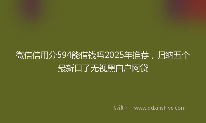 微信信用分594能借钱吗2025年推荐，归纳五个最新口子无视黑白户网贷