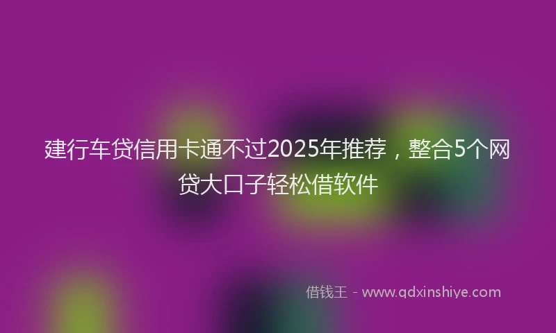建行车贷信用卡通不过2025年推荐，整合5个网贷大口子轻松借软件