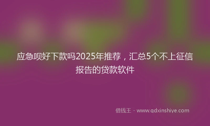 应急呗好下款吗2025年推荐，汇总5个不上征信报告的贷款软件